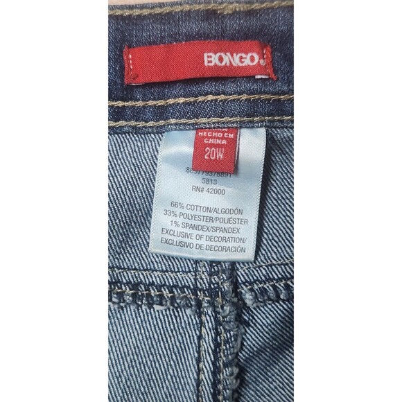 Bongo Womens Size 20W X 38 Studded Pockets Acid Faded Washed Bootcut Jeans - Picture 6 of 8